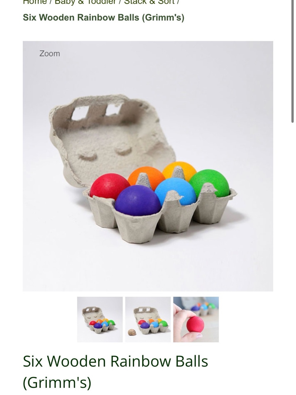 Grimm’s bundle: Wooden Rainbow Balls, blue car, blue truck and horse